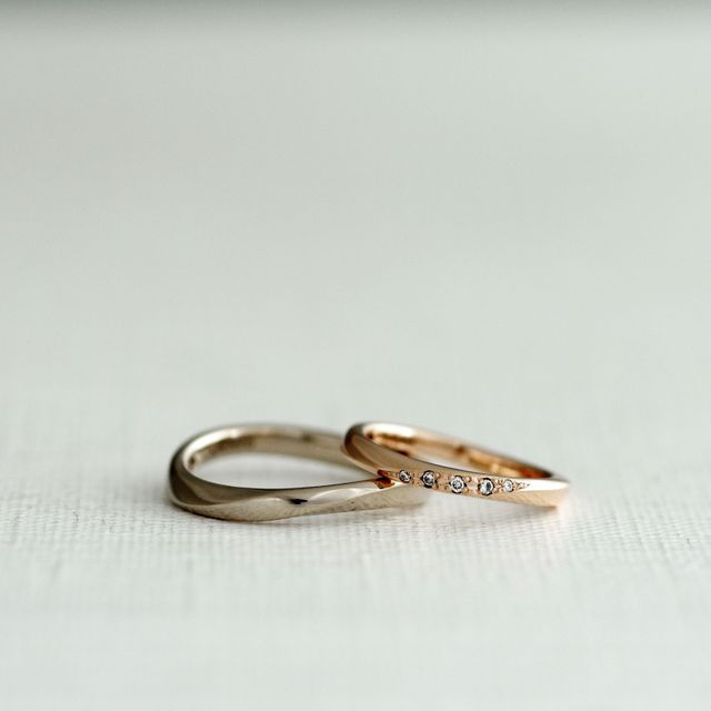 【atelier CraM(アトリエ クラム)の口コミ】 セミオーダーで、ウェーブの形は揃えました。色はピンクゴールドとブラウ…