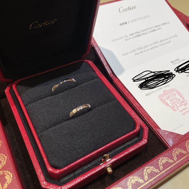 【カルティエ(Cartier)の口コミ】 婚約指輪をカルティエさんで選んだため、結婚指輪もカルティエさんにしよ…