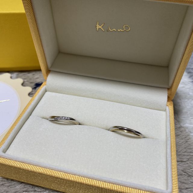 【ケイウノ ブライダル(K.UNO BRIDAL)の口コミ】 一目見たときからの一目惚れでした。男性の指先も美しく見せてくれるイエ…