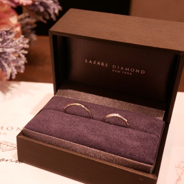 【ラザール ダイヤモンド(LAZARE DIAMOND)の口コミ】 婚約指輪がS字ウェーブのため、結婚指輪もS字ウェーブのデザインの指輪を…