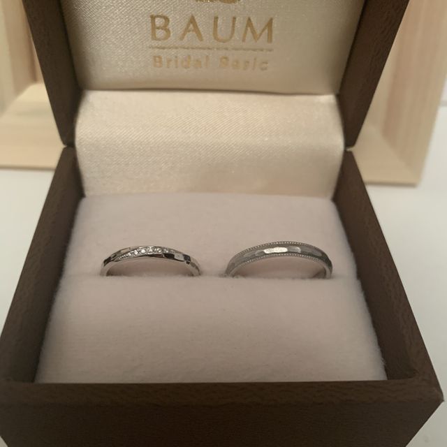 【BAUM(バーム)の口コミ】 ツルツルキラキラが照れ臭かったので、なるべく結婚指輪っぽくないものを…