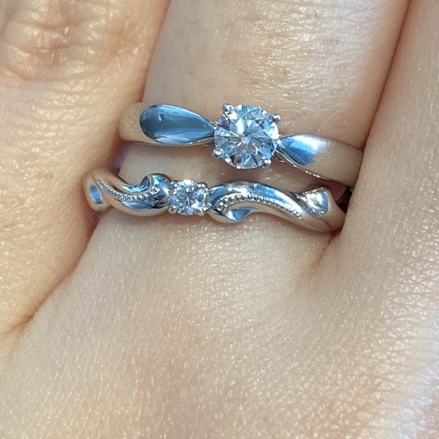 【エクセルコダイヤモンド(EXELCO DIAMOND)の口コミ】 エクセルコさんしかこのデザインはなかった！！本当にお気に入りです。こ…