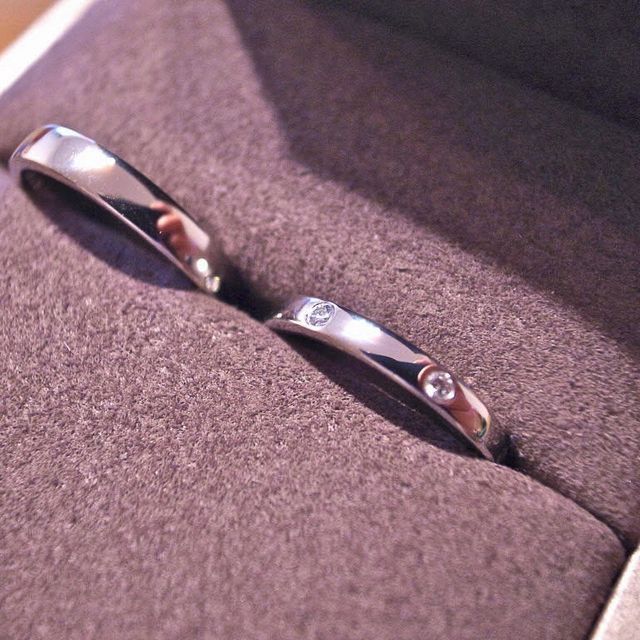 【ショーメ(CHAUMET)の口コミ】 主人のはシンプルで細すぎず太すぎないプラチナというので探していました…