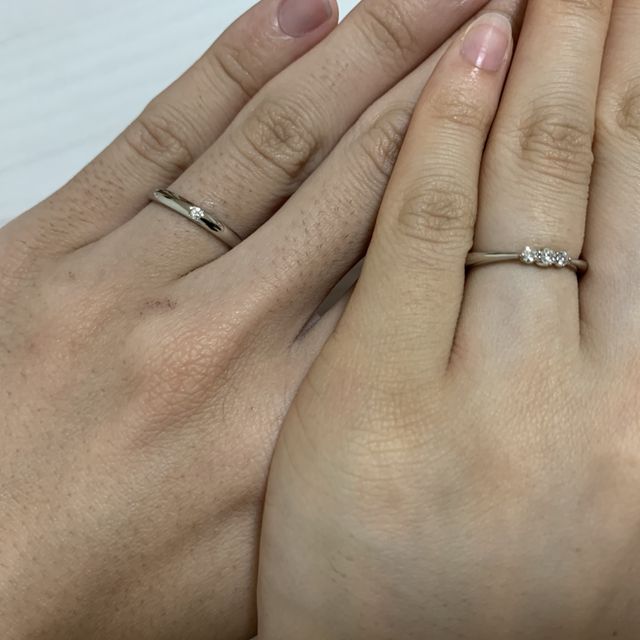 【銀座ダイヤモンドシライシの口コミ】 当初、他店で見積もりをいただいたとき、ダイヤモンド付き結婚指輪2本で50…