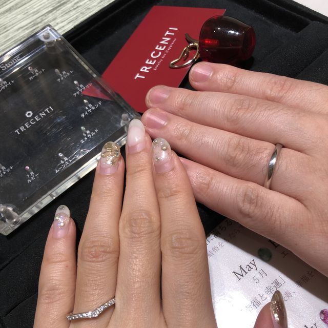 【TRECENTI(トレセンテ)の口コミ】 結婚指輪でも、ダイヤモンドの質にこだわっていて、着け心地もとてもよか…