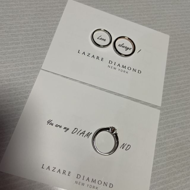 【ラザール ダイヤモンド(LAZARE DIAMOND)の口コミ】 婚約指輪はアーヴィング、結婚指輪はハウストンを購入しました。シンプル…