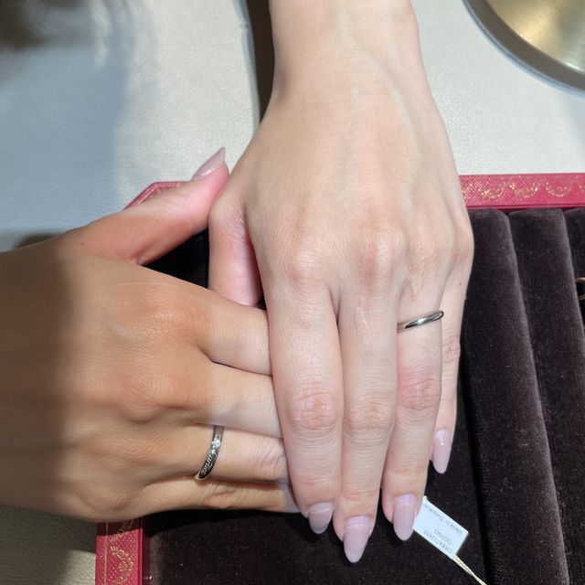 【カルティエ(Cartier)の口コミ】 選んだ材質はプラチナ950でした。プラチナも多く含有されており、太さもあ…