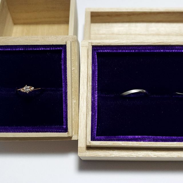 【鶴(mikoto)の口コミ】 指輪の形、素材好きなものを選んで組み合わせて作ってもらえ指輪の内側に…