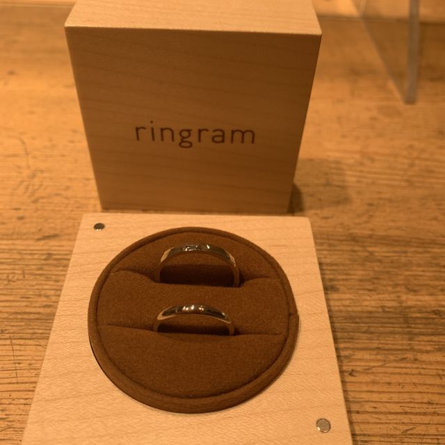 【ringram(リングラム)の口コミ】 お互いの結婚指輪を作り合いたかったので、ここに決めました。沢山のデザ…