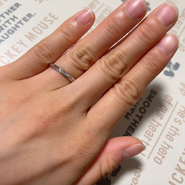 【4℃ BRIDAL(ヨンドシーブライダル)の口コミ】 4℃の婚約指輪をもらっていたので合わせて結婚指輪も4℃のものにしたいとお…