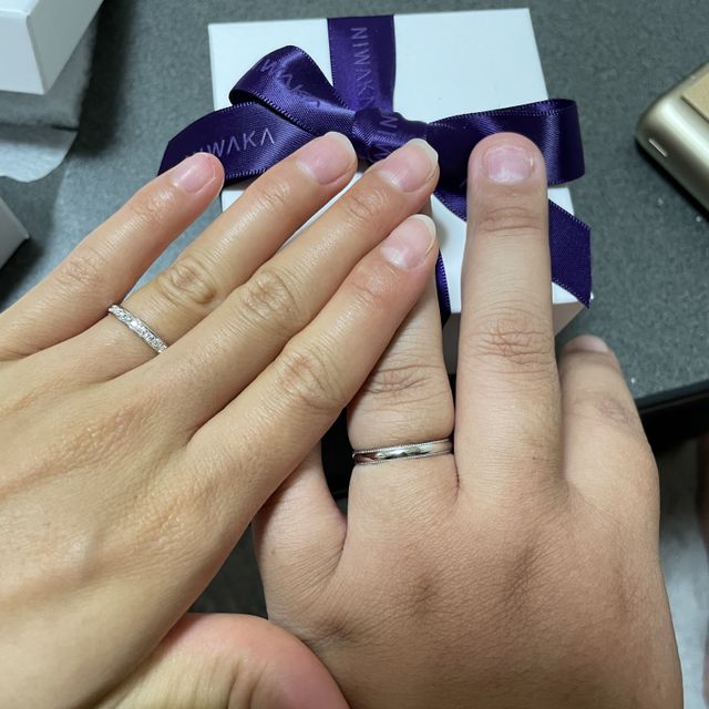 【俄(にわか)の口コミ】 ハーフエタニティを探していたところ俄の指輪が一番シンプルで理想のもの…