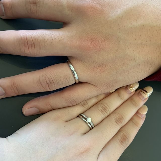 【ティファニー(Tiffany & Co.)の口コミ】 もともとティファニーに憧れがあったので、婚約指輪と結婚指輪は絶対にテ…