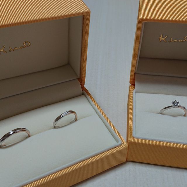 【ケイウノ ブライダル(K.UNO BRIDAL)の口コミ】 いくつか候補があったなかで、担当の方とお話しながら、自分達に指輪を提…