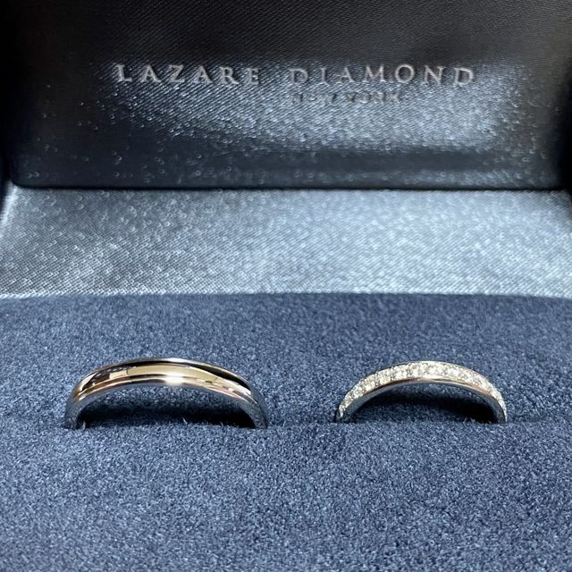 【ラザール ダイヤモンド(LAZARE DIAMOND)の口コミ】 私はハーフエタニティ、彼はシンプルなものまでは決まっていました。
初め…