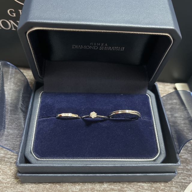 【銀座ダイヤモンドシライシの口コミ】 エンゲージリングもマリッジリングも種類が豊富でたくさんの中から選ぶこ…