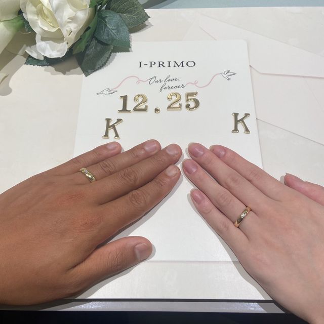 【アイプリモ(I-PRIMO)の口コミ】 指輪の素材は金だと決めていました！　色んな種類、形の指輪を見せていた…