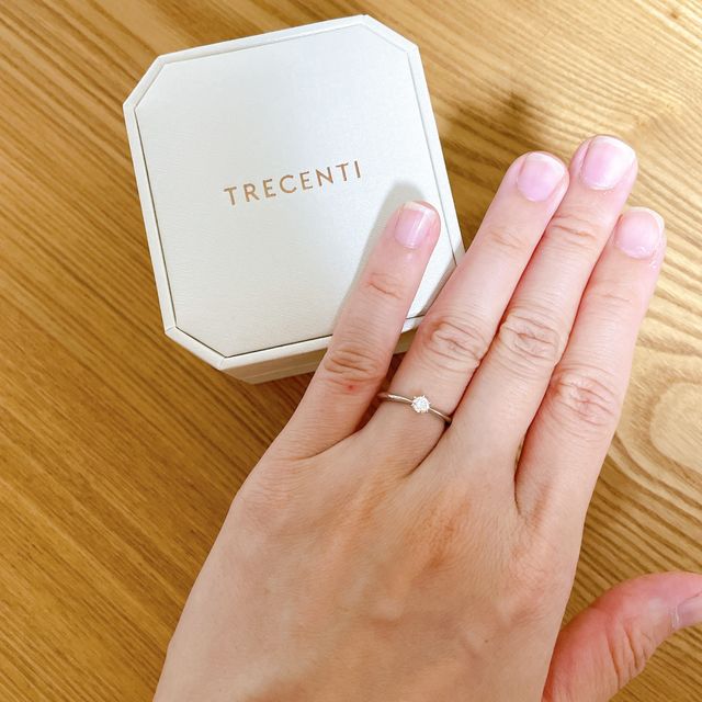 【TRECENTI(トレセンテ)の口コミ】 シンプルで手頃な価格、ダイヤモンドも大きすぎないものを探していました…