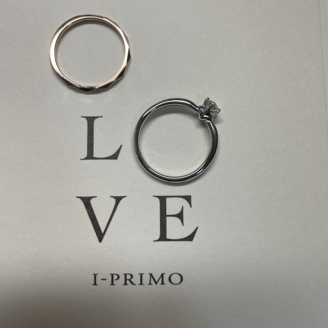 【アイプリモ(I-PRIMO)の口コミ】 彼がプロポーズリングを初めに購入し、後日アイプリモさんへダイヤ付きリ…