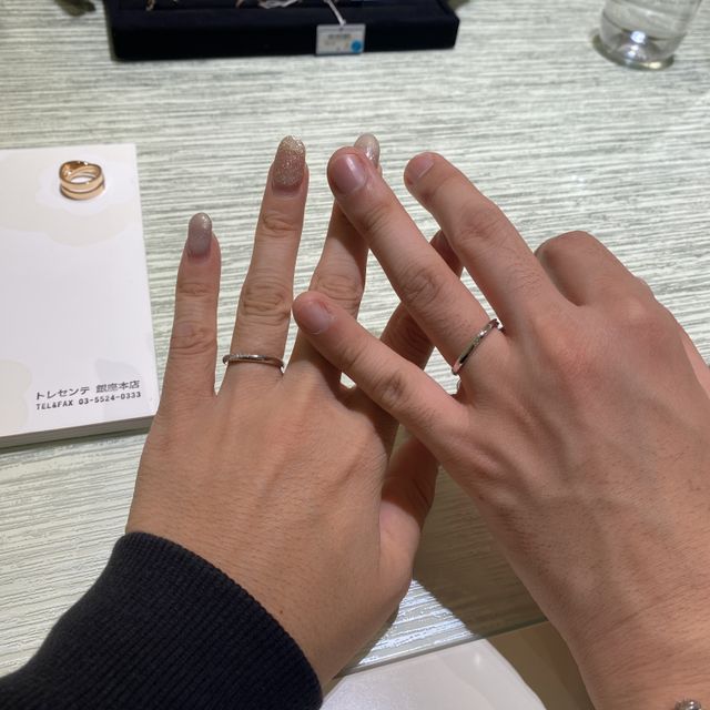 【TRECENTI(トレセンテ)の口コミ】 太めの結婚指輪をさがしていたので、少し私たちとの思想が違ったのですが…