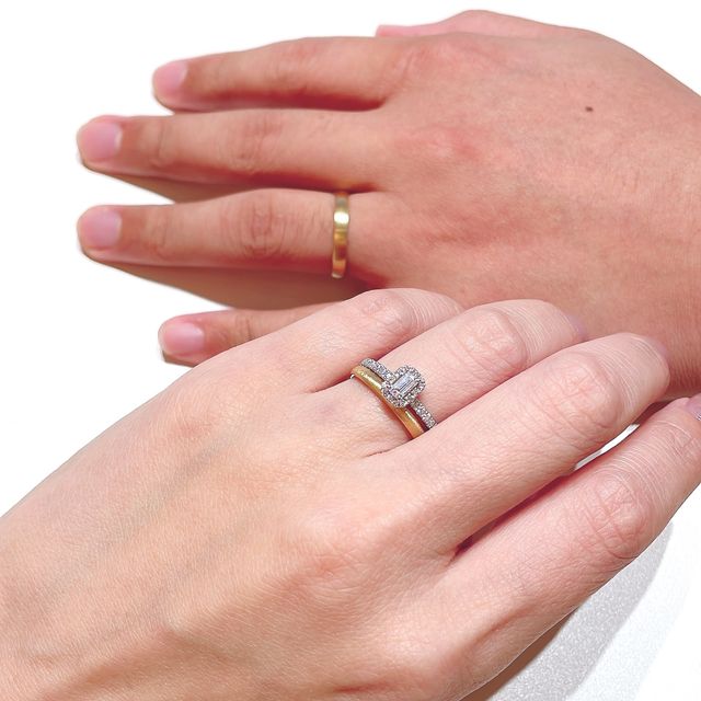 【BRILLIANCE+(ブリリアンスプラス)の口コミ】 シンプルでつけ心地が、いいものがいいなと2人で決めていてオーバル型にし…