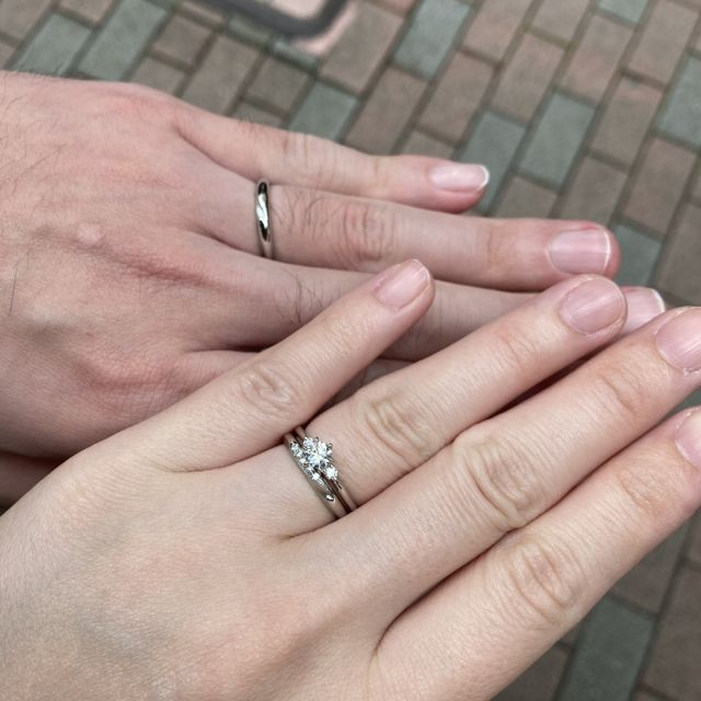 【ケイウノ ブライダル(K.UNO BRIDAL)の口コミ】 目の前で自分たちだけのオリジナル指輪デザインを描いて頂いたことに感動…