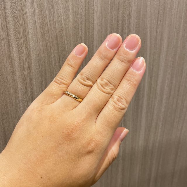【4℃ BRIDAL(ヨンドシーブライダル)の口コミ】 指輪はゴールド系が良いと最初から決めてました。他にも2ブランド見て、ゴ…
