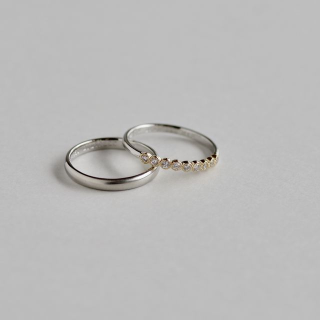 【hitotsuchi(ヒトツチ)の口コミ】 複数のお店を見た結果、夫はリング幅に強いこだわりがあり、私はできれば…