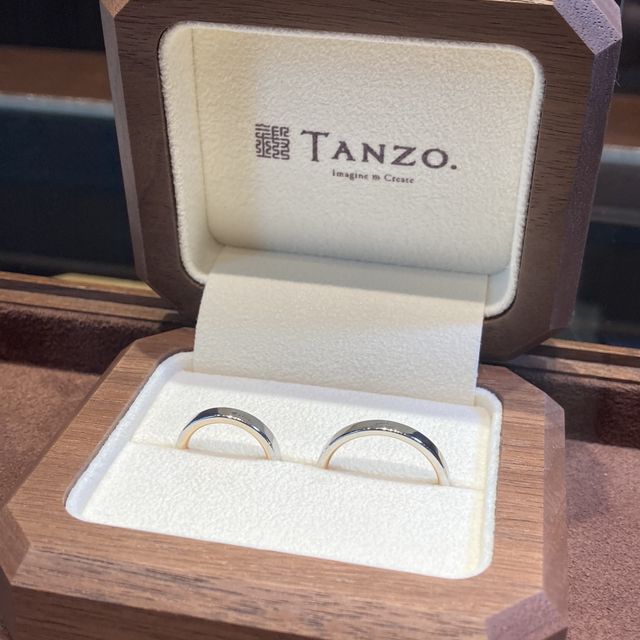 【TANZO.(鍛造指輪)の口コミ】 婚約指輪未購入のため、結婚指輪はペアで品質高いものにしようと思い決め…