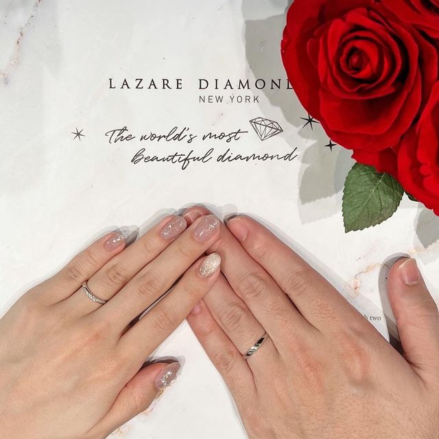 【ラザール ダイヤモンド(LAZARE DIAMOND)の口コミ】 ☆旦那さんはモントーク（MONTAUK）
☆私はエコー（ECHO）

ダイヤモンドの…