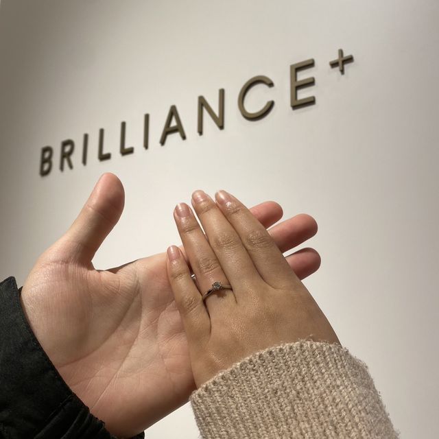 【BRILLIANCE+(ブリリアンスプラス)の口コミ】 購入したダイヤモンドが目立つようにシンプルなデザインを選んで決めまし…