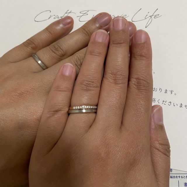 【CRAFY(クラフィ)の口コミ】 デザインを1から考えられるのが面白く、せっかくならお互いの指輪を作り合…