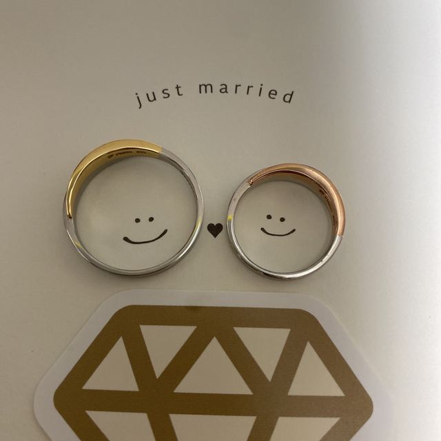 【アイプリモ(I-PRIMO)の口コミ】 個性的で、尚且つ自分たちの指に合うもの、2人の好みが揃った指輪だった。…