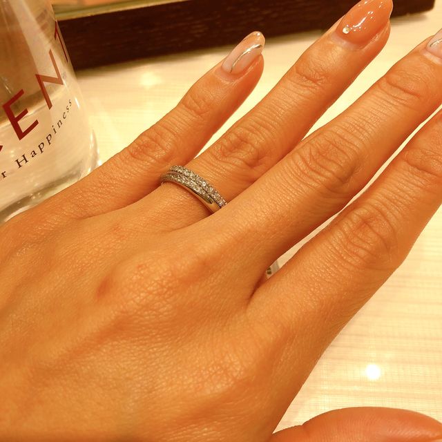 【TRECENTI(トレセンテ)の口コミ】 指輪のデザインがとても可愛かったです。エンゲージリングとマリッジリン…
