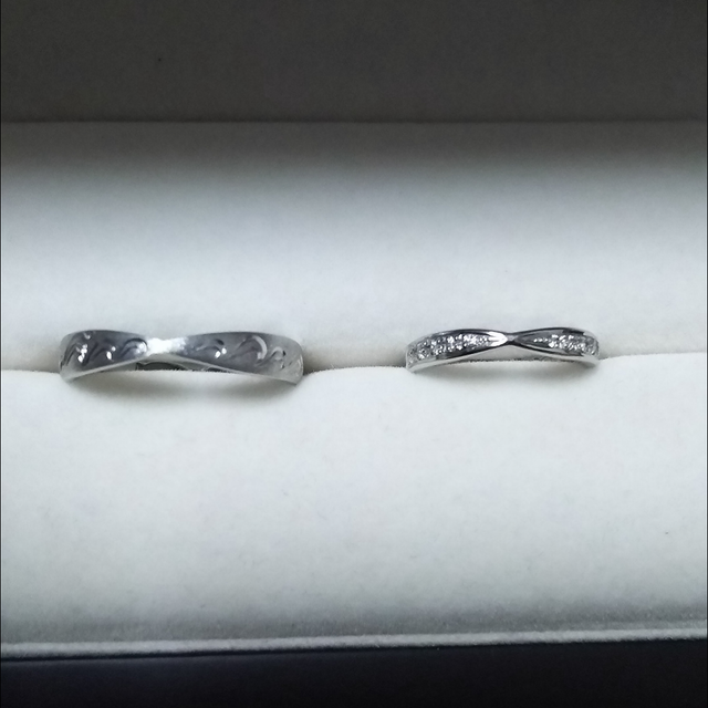 【JEWELRY  KAMATA(ジュエリーかまた)の口コミ】 たくさんお店を見たのですがお互いに、これだと言う物がなくすごく悩んで…