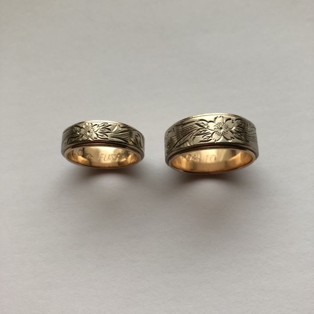 【ジュエリー＆カフェ 輪-Rin-の口コミ】 シルバーで細身のシンプルな指輪をイメージしていたのですが、「桜」のデ…