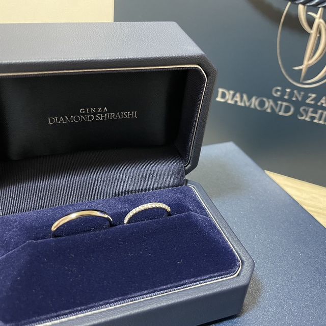 【銀座ダイヤモンドシライシの口コミ】 指輪のデザインは絶対にハーフエタニティと決めていて、ダイヤモンドがど…