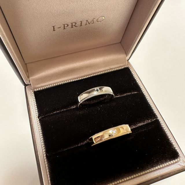 【アイプリモ(I-PRIMO)の口コミ】 幅太のゴールドにダイヤ1つが良くて、探した結果アイプリモのフレイに辿り…