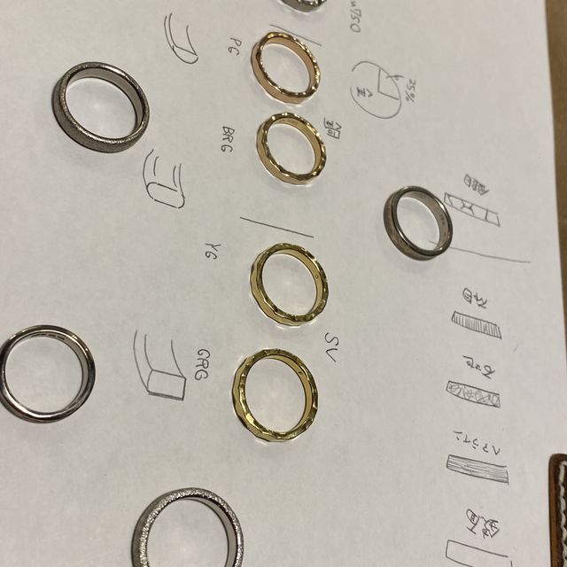 【ichi(イチ)の口コミ】 自分好みの指輪を作成できたこと。素材やデザインを選ぶことができ、槌目&…