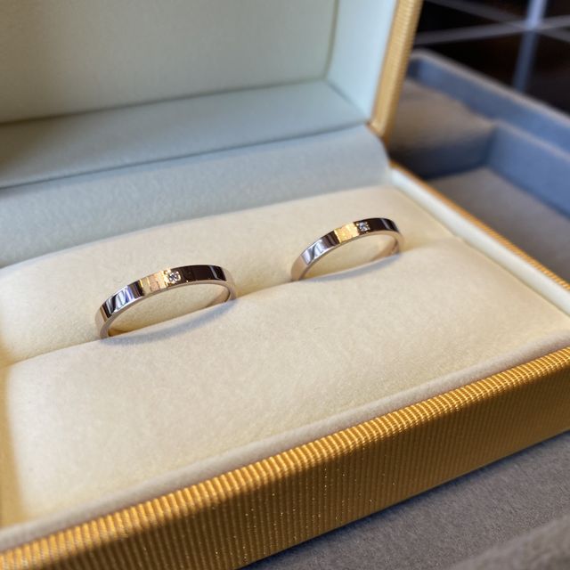 【ケイウノ ブライダル(K.UNO BRIDAL)の口コミ】 3色使うこと、ダイヤを付けること、ストレートデザイン、おそろいのデザイ…