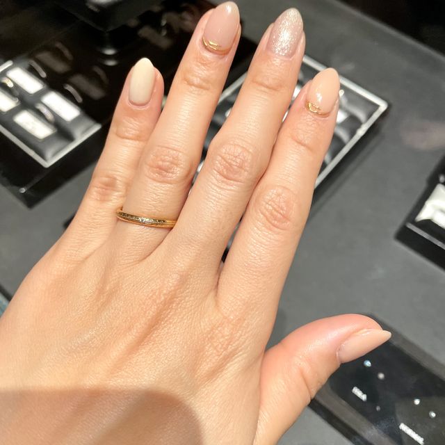 【エクセルコダイヤモンド(EXELCO DIAMOND)の口コミ】 ミルウチが細かくかわいいデザインです。あまりこのようなデザインのもの…