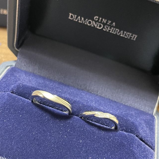 【銀座ダイヤモンドシライシの口コミ】 女性用の指輪方がデザイン幅が多くどれでも可愛いので、男性用の指輪から…