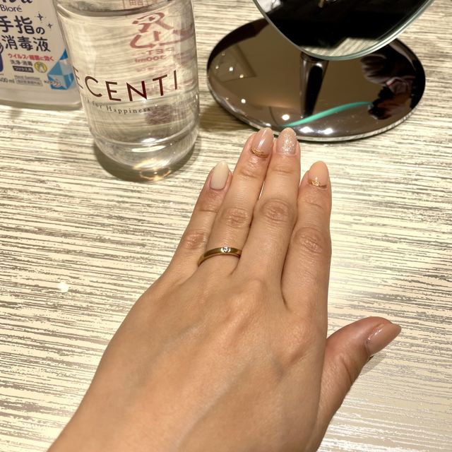 【TRECENTI(トレセンテ)の口コミ】 シンプルで一粒のダイヤのものもよいなぁと探していました！マットな感じ…