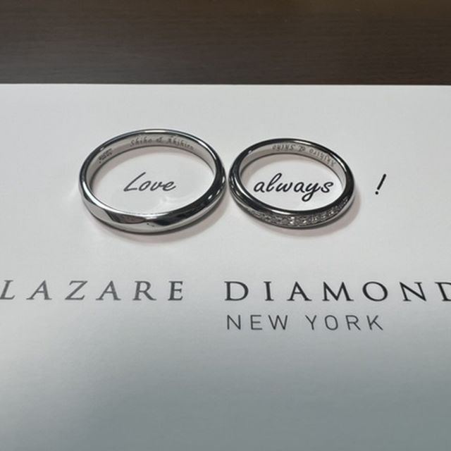 【ラザール ダイヤモンド(LAZARE DIAMOND)の口コミ】 三大カッターズの虹色に輝くダイヤモンドとつけ心地が決め手でした。こん…