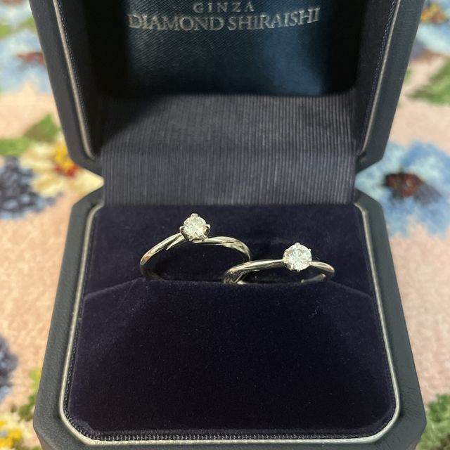 【銀座ダイヤモンドシライシの口コミ】 ダイヤモンドシライシ独自のシステムの【プロポーズリング】です。何号の…