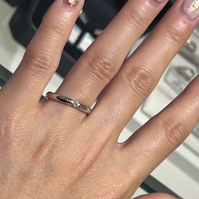 【銀座ダイヤモンドシライシの口コミ】 シンプルで使いやすそうなデザインが多くて良かったです。指馴染みもよく…