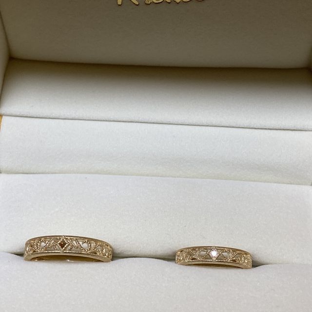 【ケイウノ ブライダル(K.UNO BRIDAL)の口コミ】 ある程度前もって、ネットで目星は付けてましたが既製品の指輪のデザイン…