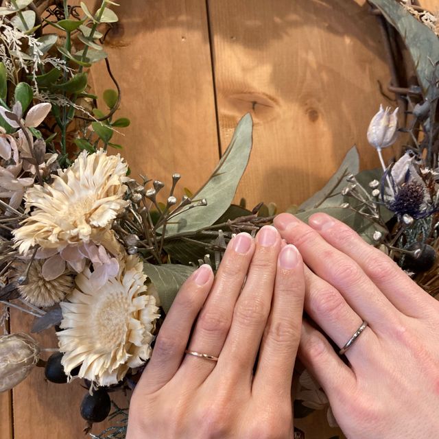 【鎌倉彫金工房の口コミ】 初めてのペアアクセサリーがホワイトゴールドとピンクゴールドだったので…