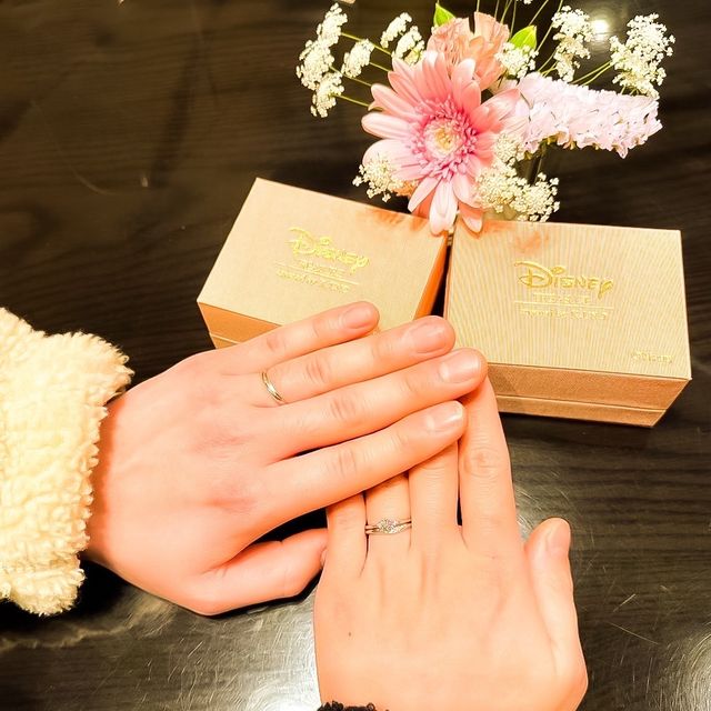 【ケイウノ ブライダル(K.UNO BRIDAL)の口コミ】 シンプルでも、私たちが好きなディズニーコラボのさりげなくミッキーが隠…