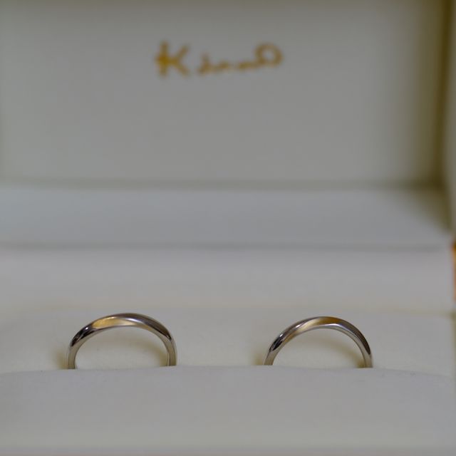 【ケイウノ ブライダル(K.UNO BRIDAL)の口コミ】 結婚指輪はウィズハートをベースに、２人とも少し太くするセミオーダーに…