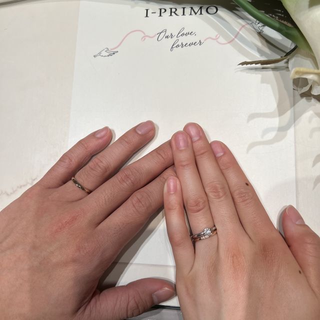 【アイプリモ(I-PRIMO)の口コミ】 婚約指輪を選んでいただいたブランドで、結婚指輪を購入したいと思ってい…